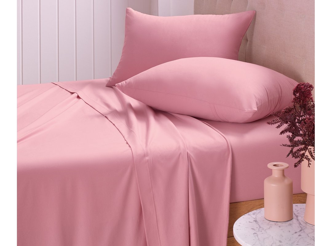 Jogo de cama completo liso rosa antigo